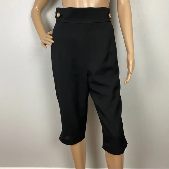 NEW ALICE MCCALL BLACK HIGH WAISTED CROPPED PANTS - Picture 2 of 8